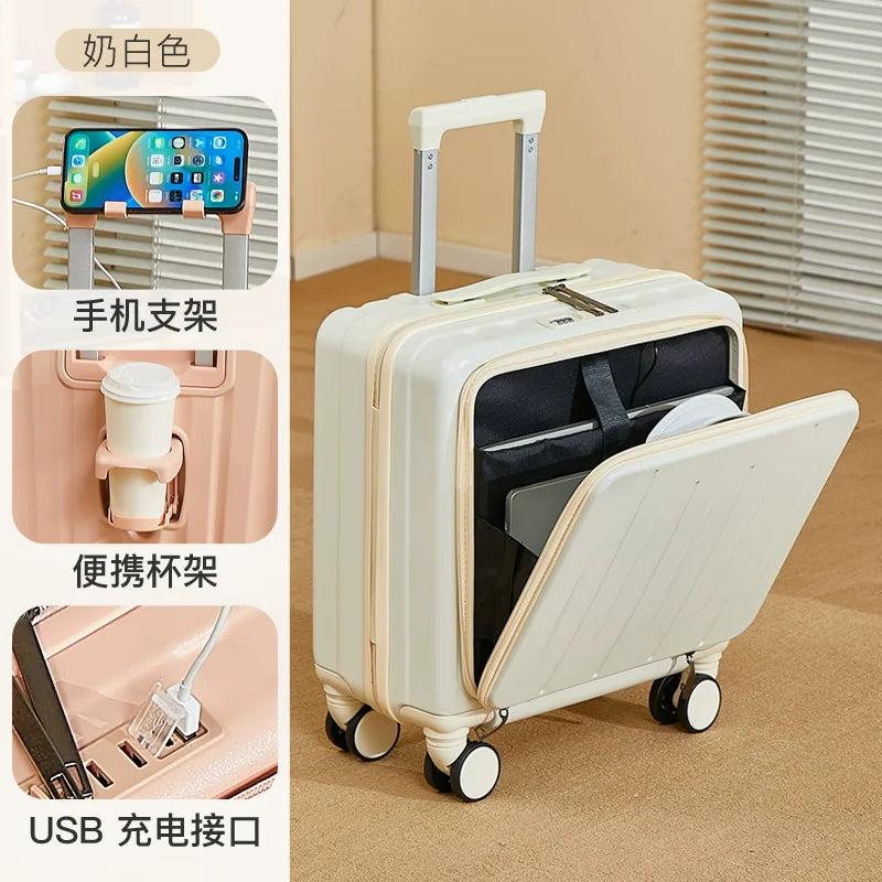 Valise Cabine Compacte – Smart Carry ABS Ultra-Légère avec Compartiment Rapide & Port USB