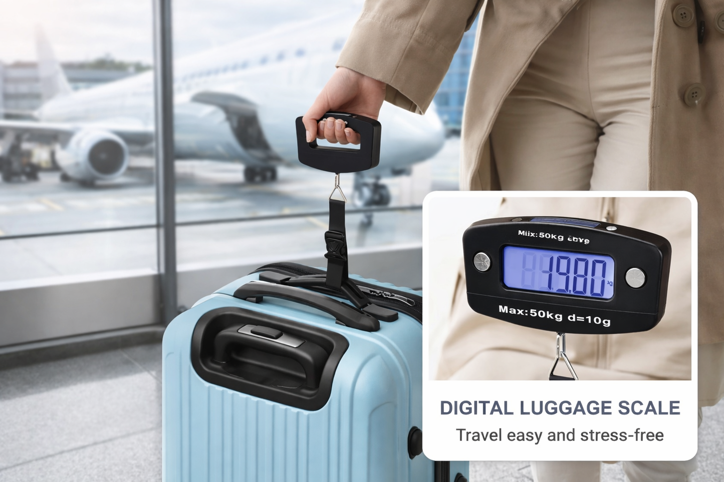 Balance Digitale de Voyage 50 kg – Écran Rétro-éclairé | TravelisyTech