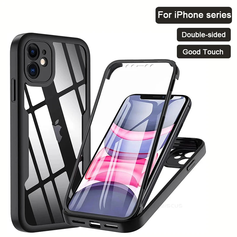 Coque iPhone 360° Transparente – Protection Totale avec Verre Intégré
