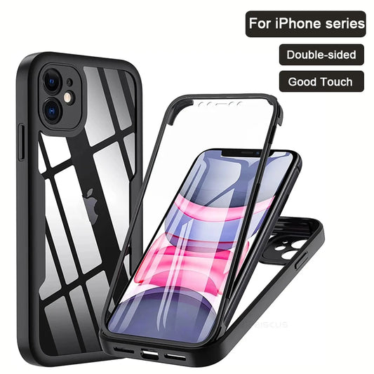 Coque iPhone 360° Transparente – Protection Totale avec Verre Intégré