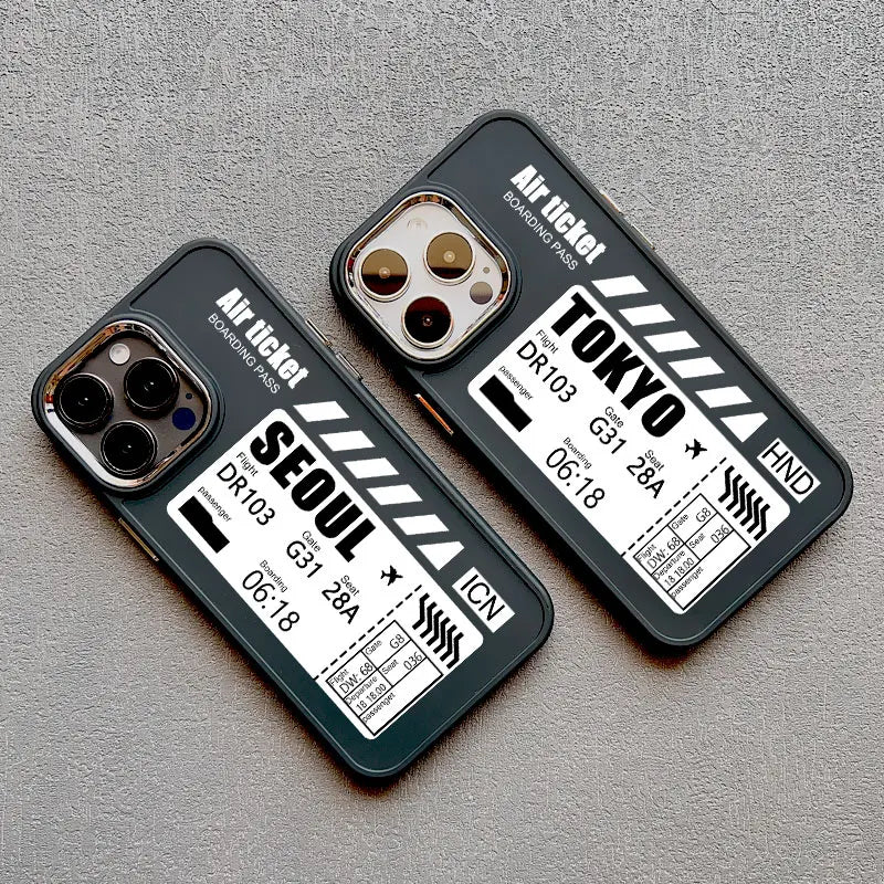 Coque iPhone Billet d’Avion personnalisable – Ready to Board