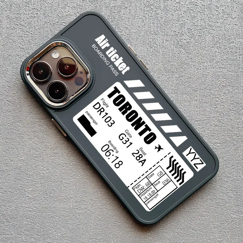 Coque iPhone Billet d’Avion personnalisable – Ready to Board