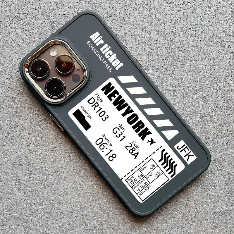 Coque iPhone Billet d’Avion personnalisable – Ready to Board