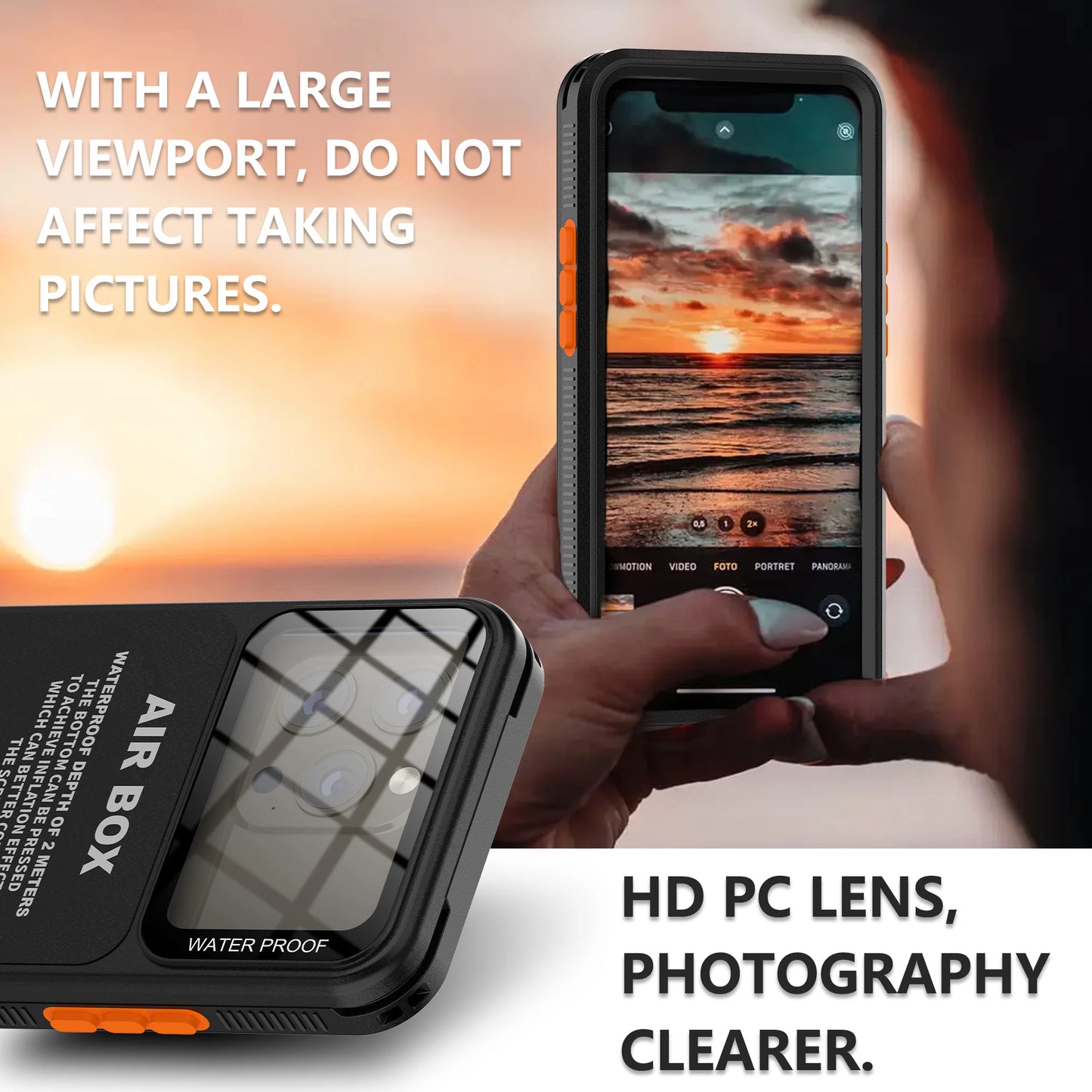 Coque Étanche IP68 Antichoc – iPhone (Plage, Piscine, Sport)