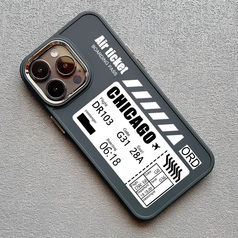 Coque iPhone Billet d’Avion personnalisable – Ready to Board