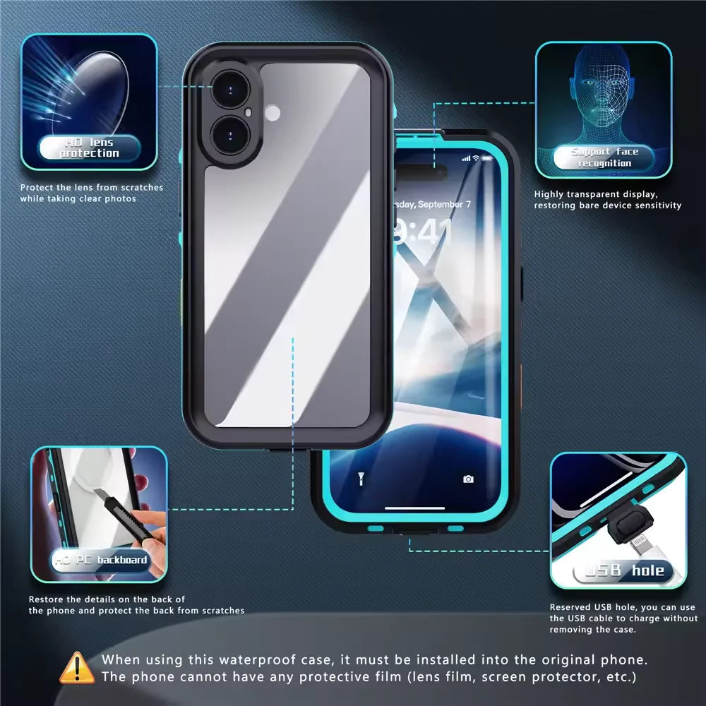 Coque Étanche IP68 iPhone – Waterproof, Antichoc & Anti-poussière
