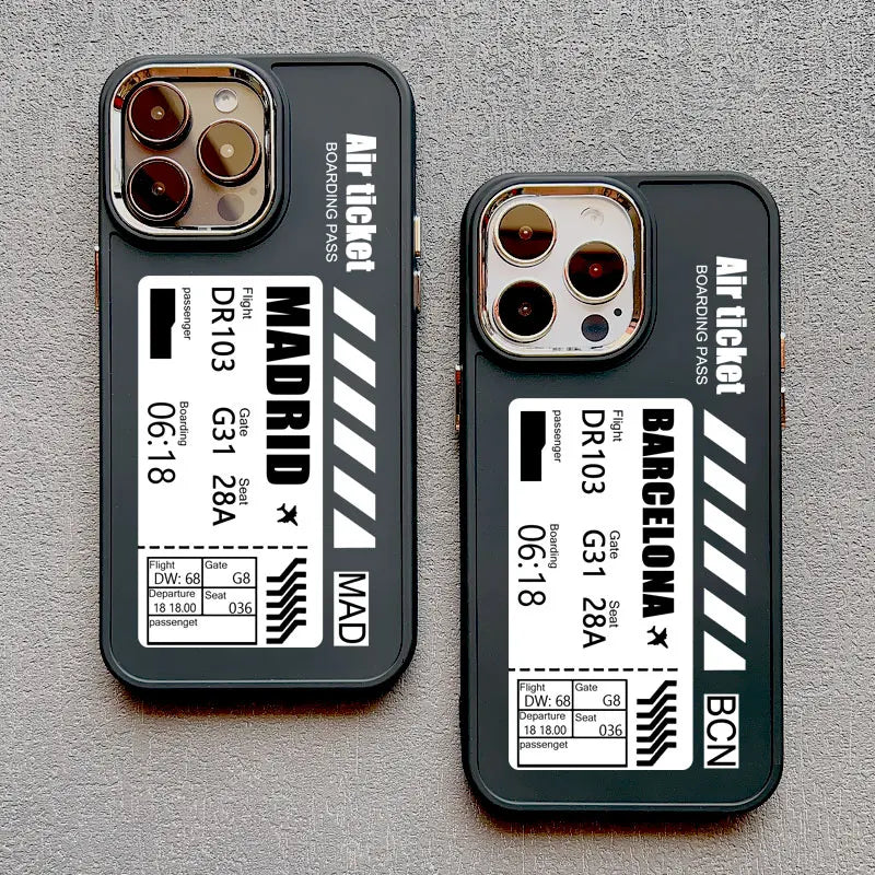 Coque iPhone Billet d’Avion personnalisable – Ready to Board
