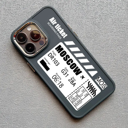 Coque iPhone Billet d’Avion personnalisable – Ready to Board