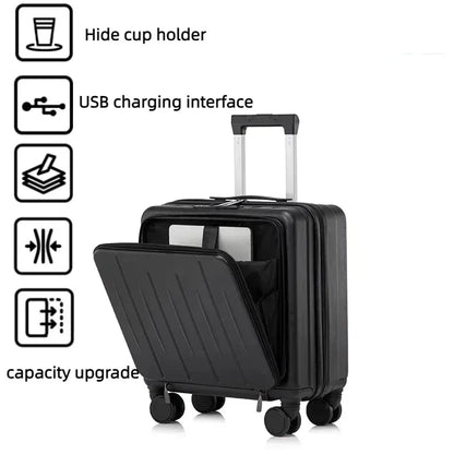 Valise Cabine Compacte – Smart Carry ABS Ultra-Légère avec Compartiment Rapide & Port USB