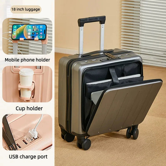 Valise Cabine Compacte – Smart Carry ABS Ultra-Légère avec Compartiment Rapide & Port USB