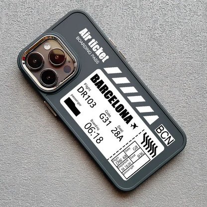 Coque iPhone Billet d’Avion personnalisable – Ready to Board