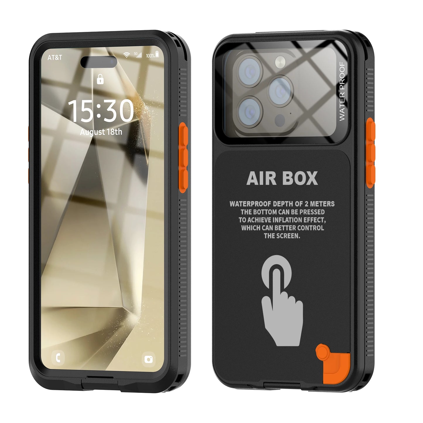 Coque Étanche IP68 Antichoc – iPhone (Plage, Piscine, Sport)