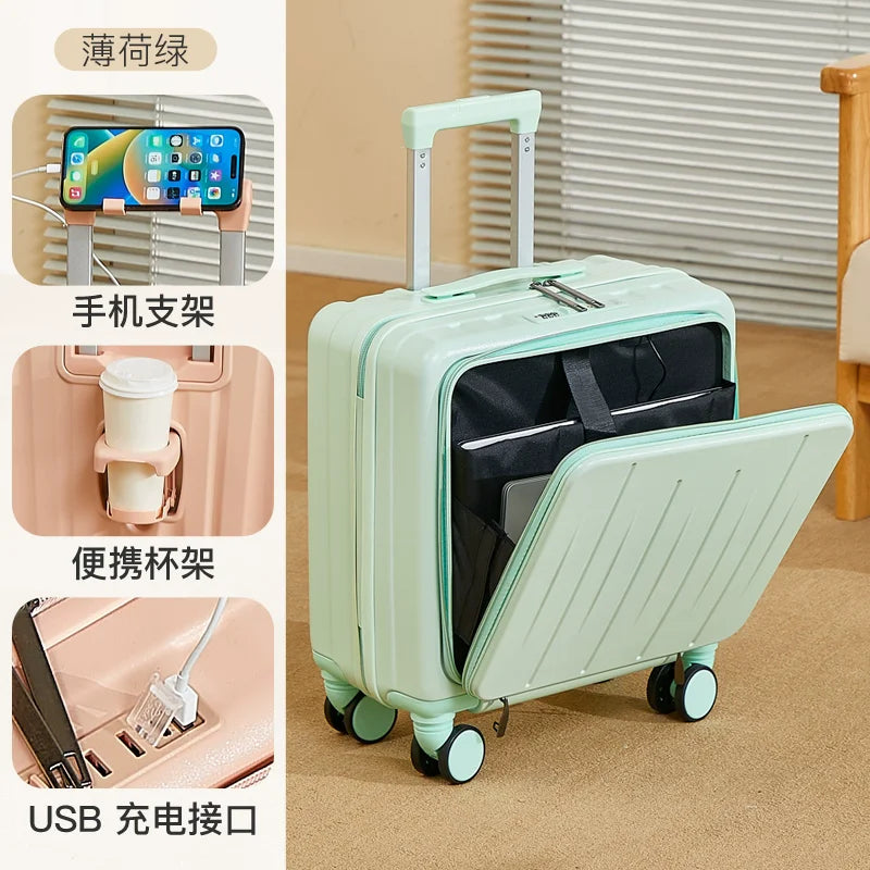 Valise Cabine Compacte – Smart Carry ABS Ultra-Légère avec Compartiment Rapide & Port USB