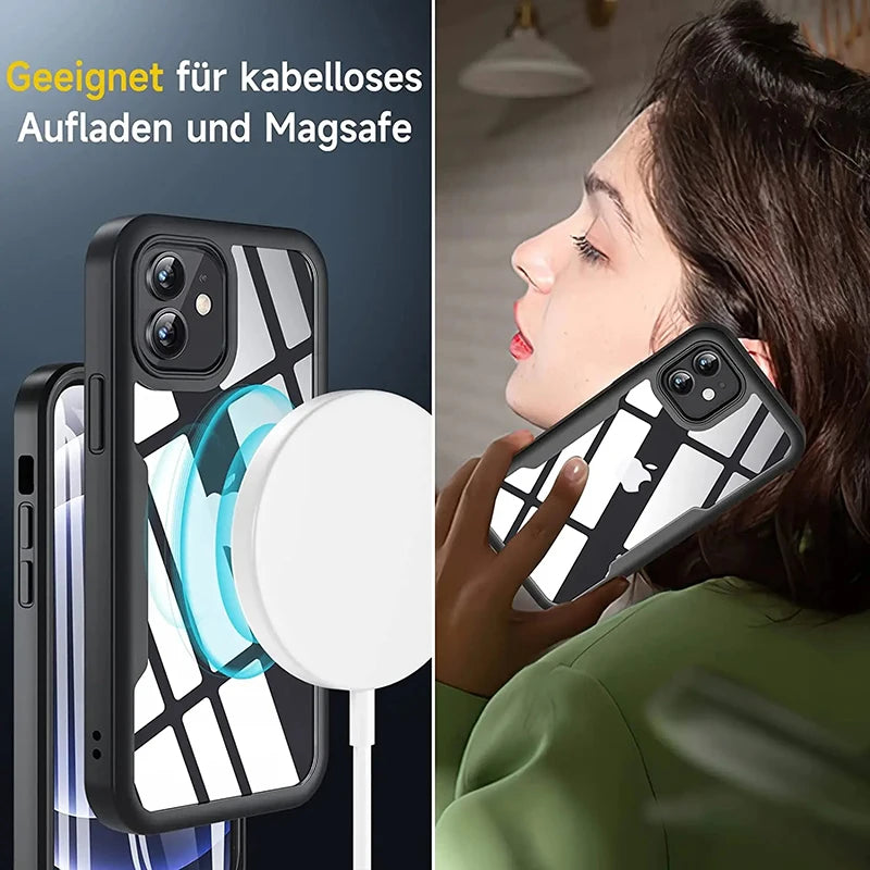 Coque iPhone 360° Transparente – Protection Totale avec Verre Intégré