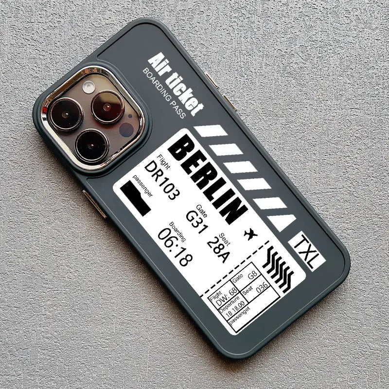 Coque iPhone Billet d’Avion personnalisable – Ready to Board