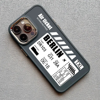 Coque iPhone Billet d’Avion personnalisable – Ready to Board