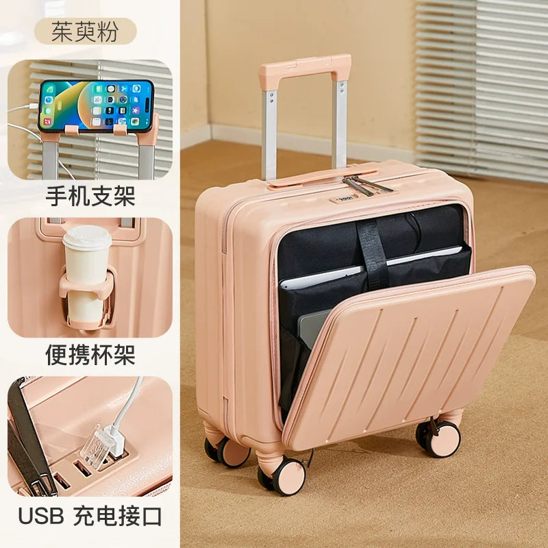 Valise Cabine Compacte – Smart Carry ABS Ultra-Légère avec Compartiment Rapide & Port USB