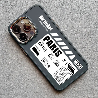 Coque iPhone Billet d’Avion personnalisable – Ready to Board