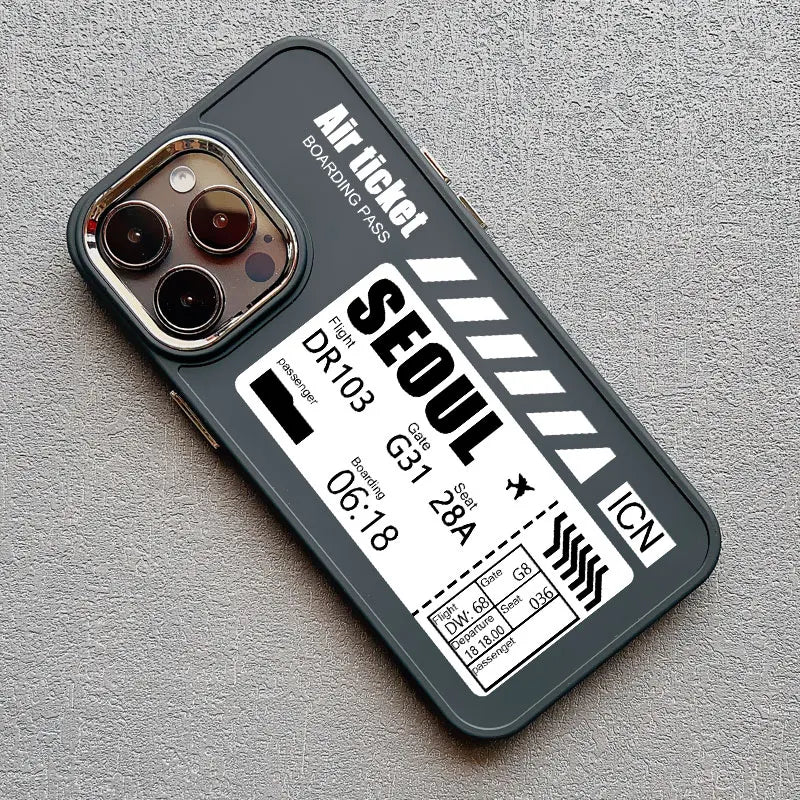 Coque iPhone Billet d’Avion personnalisable – Ready to Board