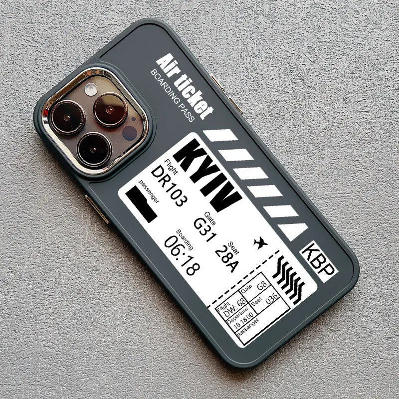 Coque iPhone Billet d’Avion personnalisable – Ready to Board