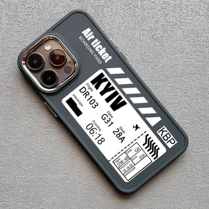 Coque iPhone Billet d’Avion personnalisable – Ready to Board
