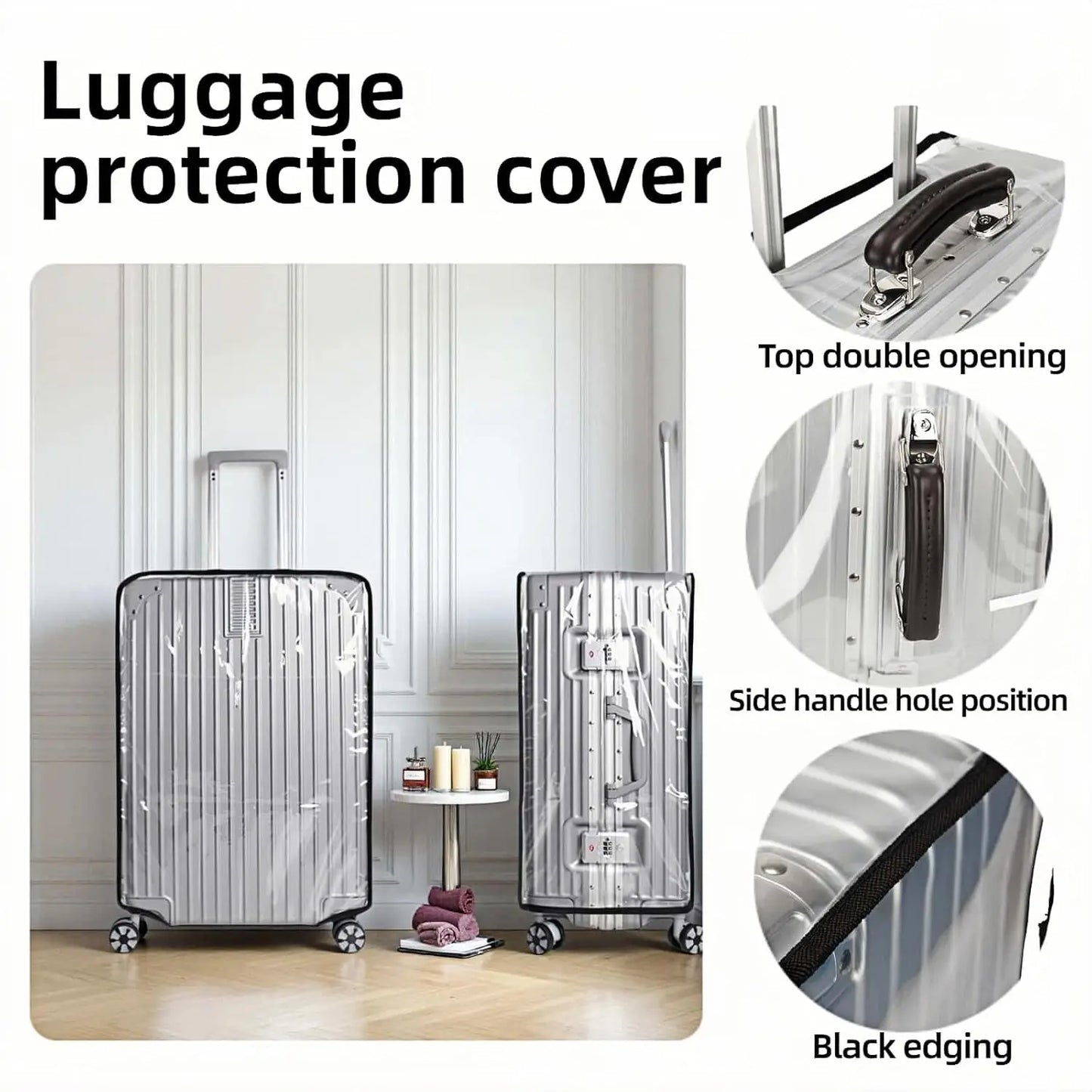 Luggage Protector Suitcase Cover Clear PVC Suitcase Cover Protectors Luggage Cover Waterproof for Wheeled Suitcase