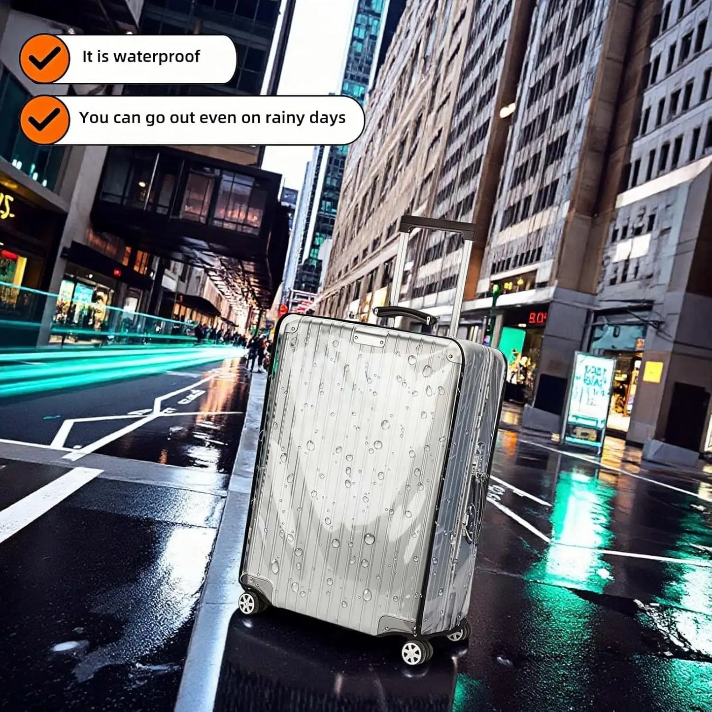 Luggage Protector Suitcase Cover Clear PVC Suitcase Cover Protectors Luggage Cover Waterproof for Wheeled Suitcase