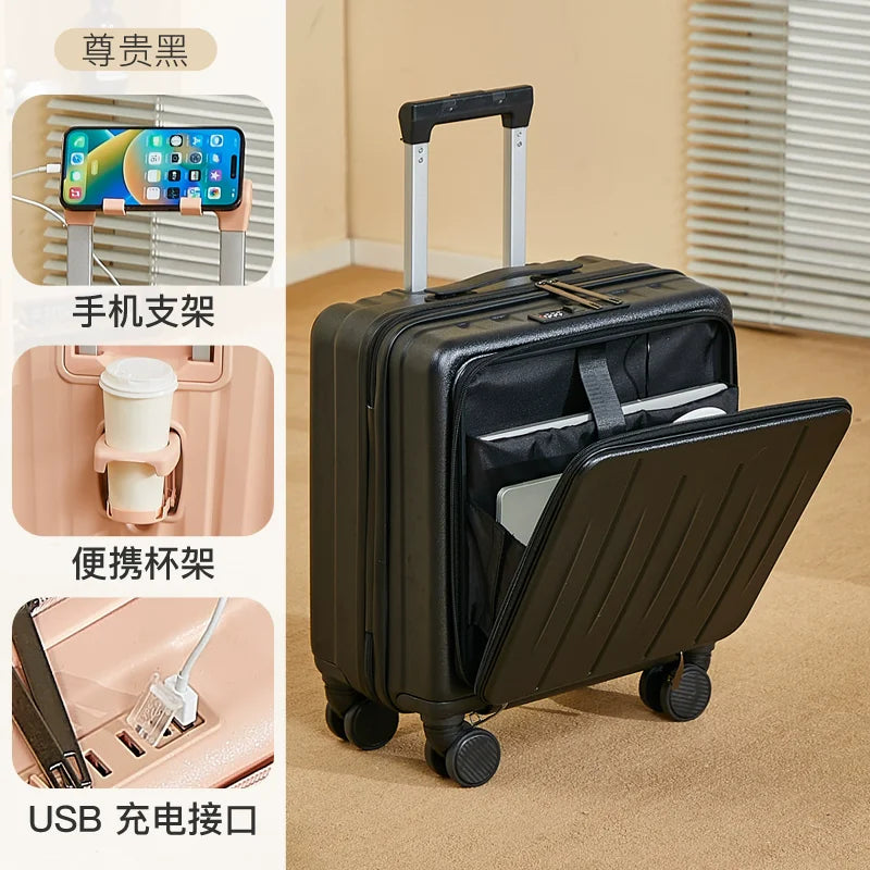Valise Cabine Compacte – Smart Carry ABS Ultra-Légère avec Compartiment Rapide & Port USB